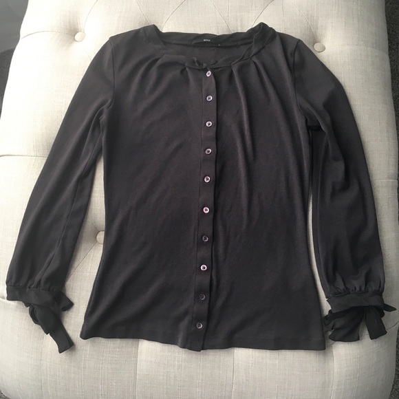 Boss by Hugo Boss Steel Grey Cotton Long Sleeve Shirt Sz XS - Picture 5 of 16